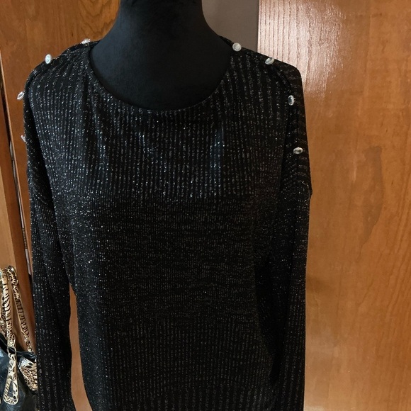Cable & Gauge Sparkly Lightweight Sweater - Picture 1 of 9